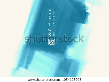 Abstract ink background. Japanese style. Blue, sky, white ink in water. Vector illustration