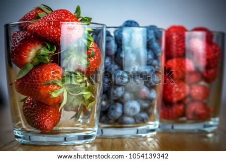 Healthy mugs of fruits. Fruits are chock-full of nutrients like vitamins, minerals, dietary fibre and phytonutrients, which help us stay healthy and even reduce the risk of disease.