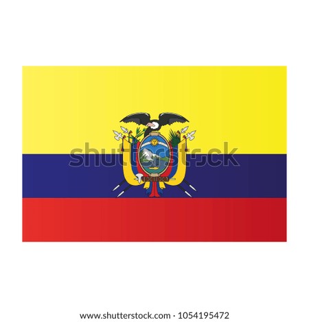 Ecuador national flag on white background texture. Vector illustration state symbol.