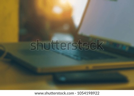 laptop close-up. background blur