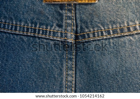 Jeans texture,without back pocket. Classic seams and stitched design. No back pocket jeans.