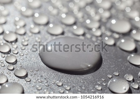 water drops on gray background close-up