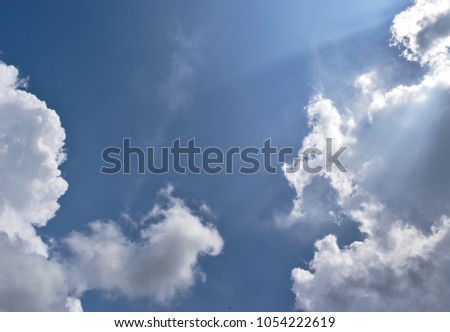 Gray cloud hunk formations on tropical sky , Nimbus moving , Abstract background from natural phenomenon 