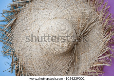 Straw Hat Close-up Top View 