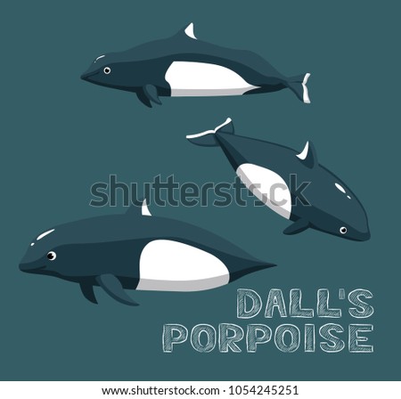 Dall's Porpoise Cartoon Vector Illustration Royalty-Free Stock Photo #1054245251