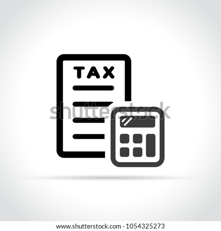 Illustration of tax form icon on white background Royalty-Free Stock Photo #1054325273