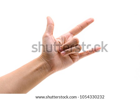 Love hand sign isolated on white