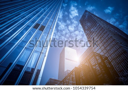 Skyscrapers' low angle view in the Chinese city of Shenzhen