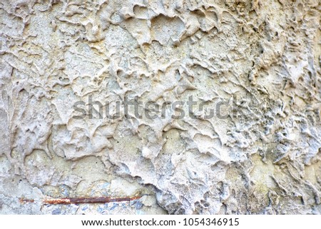 Rough cement wall with rusty steel on skin pattern for background texture 