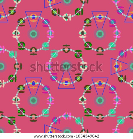 Ferris wheel color seamless pattern.