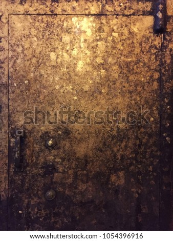 detail of an iron rusty old door in temple