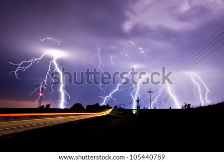 Heavy lightning storm