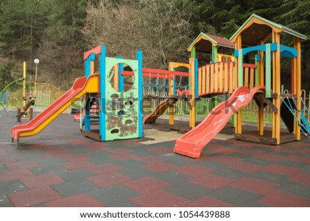 Colorful children playground in the green area