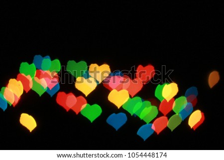 Heart bokeh background. Valentine's day background. Colorful heart bokeh background selective focus and blurry , valentine 's day.