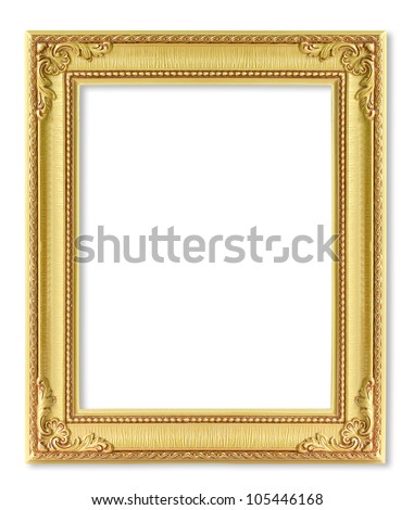 The antique gold frame on the white background Royalty-Free Stock Photo #105446168