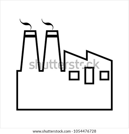 Factory Icon, Industries Icon Vector Art Illustration