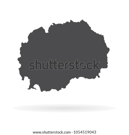 Vector map Macedonia. Isolated vector Illustration. Black on White background. EPS 10 Illustration.