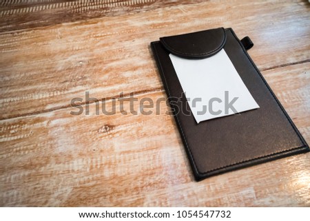 Bill folder with white paper