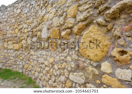 stone wall of the old fortress, the city of Chersonese