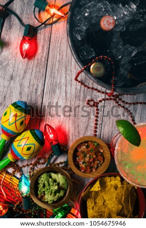 A series of background images for Cinco De Mayo fiesta celebrations.  Margaritas, tacos, serape, lights, and more.