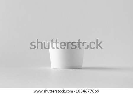 White ice cream paper cup mock-up. Royalty-Free Stock Photo #1054677869