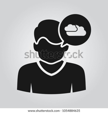head with cloud icon