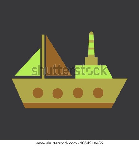 Ship icon flat. pictogram on background. Vector illustration symbol