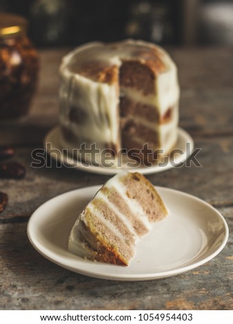 biscuit cake with white cream 
