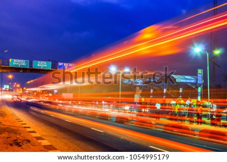 Night Time Rush Hour Traffic on Ikorodu Road, Lagos Royalty-Free Stock Photo #1054995179