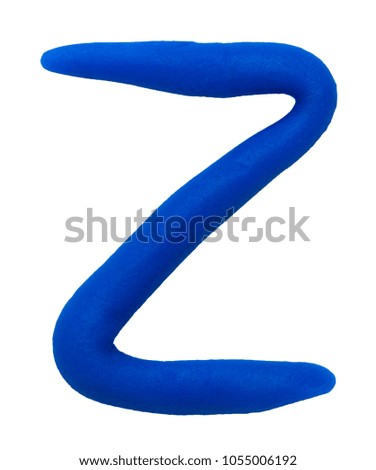 Plasticine letter Z isolated on a white background.