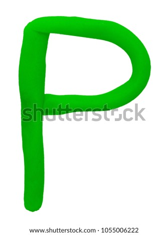 Plasticine letter P isolated on a white background.