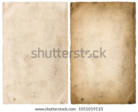 Paper sheet with edges isolated on white background