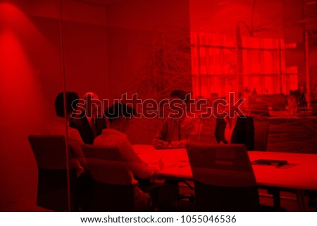 business people group brainstorming on meeting and businessman presenting ideas and projects oon laptop and tablet computer