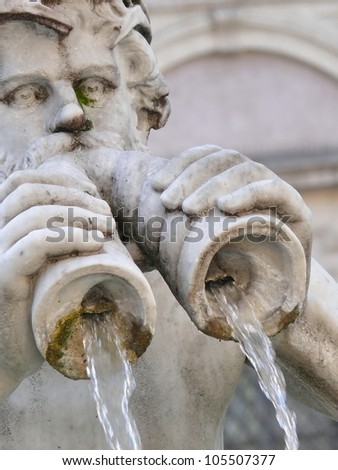 Architectural details of Fontana del Moro or Moro Fountain. Rome. Italy. More of this motif and more Rome and architecture in my port.