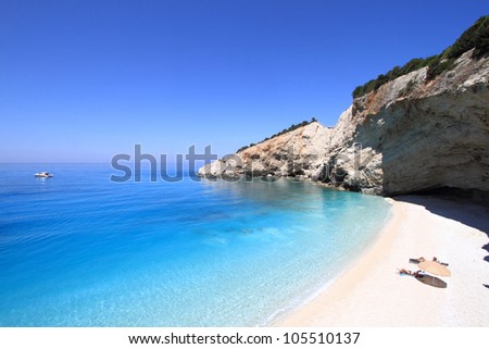 Porto katsiki beach in lefkada island, Greece