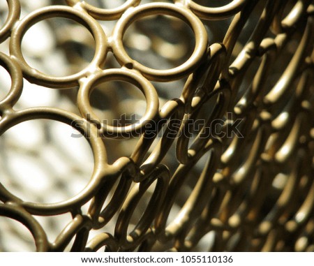 Light and darkness gold metal circles box corner surface close up macro view complex perspective designer background 