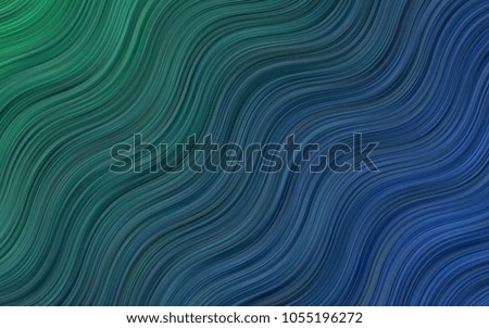 Light BLUE vector template with lines, ovals. Glitter abstract illustration with wry lines. The template for cell phone backgrounds.