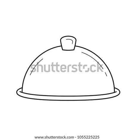 Serving tray vector line icon isolated on white background. Serving tray line icon for infographic, website or app. Icon designed on a grid system.