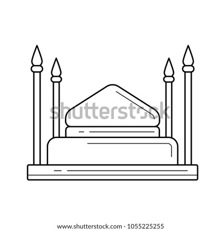 Mosque vector line icon isolated on white background. Mosque line icon for infographic, website or app. Icon designed on a grid system.