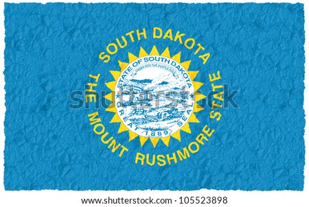 Crumple flag of South Dakota American state