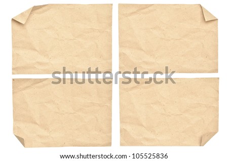 Vintage paper isolated on white