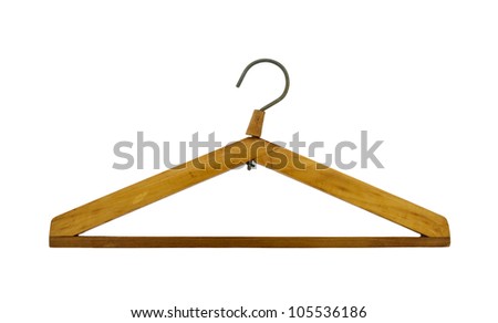wooden hanger isolated on a white background