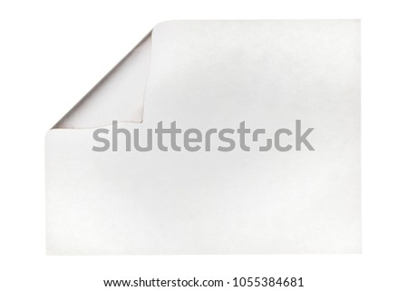 Rolled-up piece of paper with space for your text. Isolated on white background