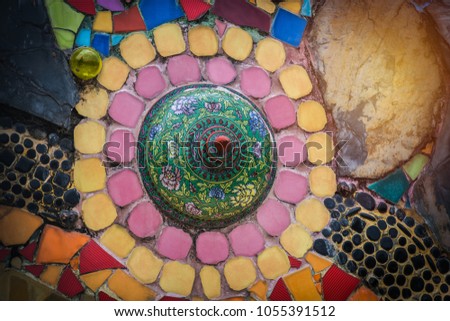 Stone floor old texture on colorful mosaic tiles floor, Wall Decoration vintage color seamless texture backgroun