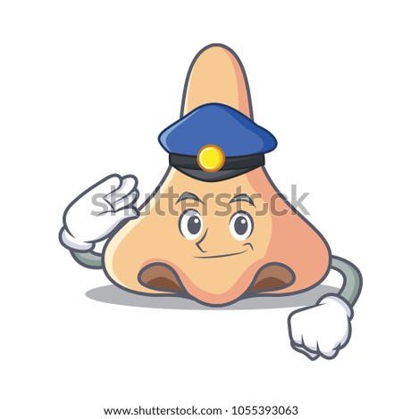 Police nose character cartoon style
