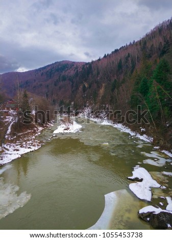 The River Prut in The mountains -The Carpathians in Ukraine