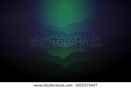 Dark Blue, Green vector background with curved circles. Brand-new colored illustration in mountain style with gradient. New composition for your brand book.