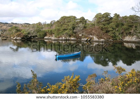 Blue boat on the Blue loo Glengariff, Ireland