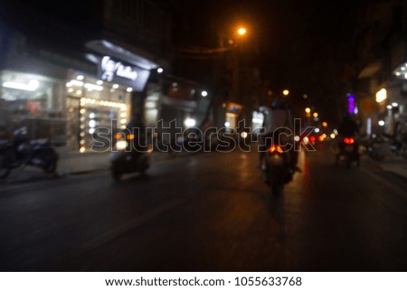 Photo taken during vacation in Hanoi. The blurry image for background. Taken during night for blurred vision concept images