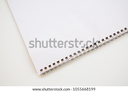 Spiral notebook on white background